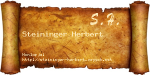 Steininger Herbert névjegykártya